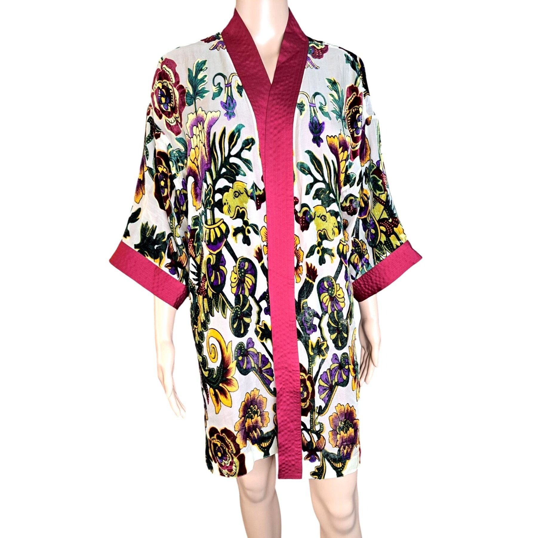 Chicos Chico's Burnout Kimono Jacket Small Medium Special Edition Size M / US 6-8 / IT 42-44 - 1 Thumbnail