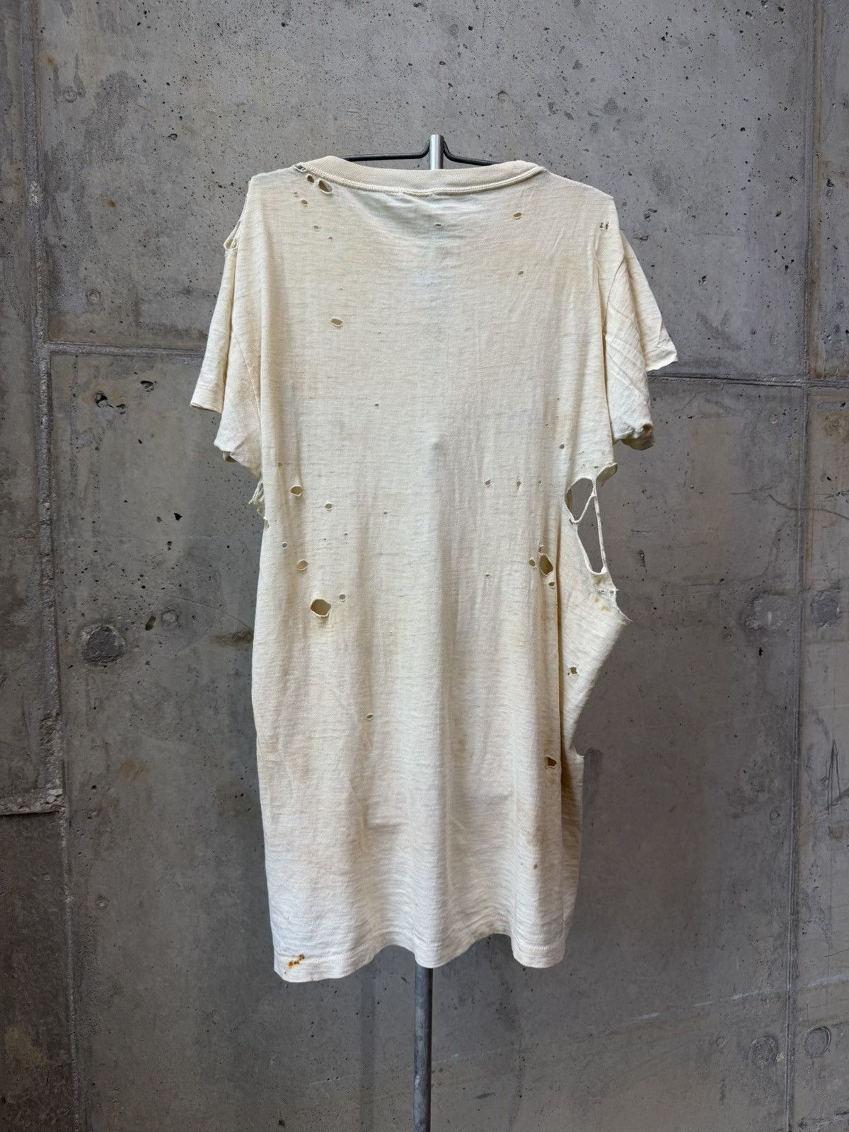 Vintage Thrashed Faded 1950s White T Shirt ERD Grunge Size US M / EU 48-50 / 2 - 2 Thumbnail