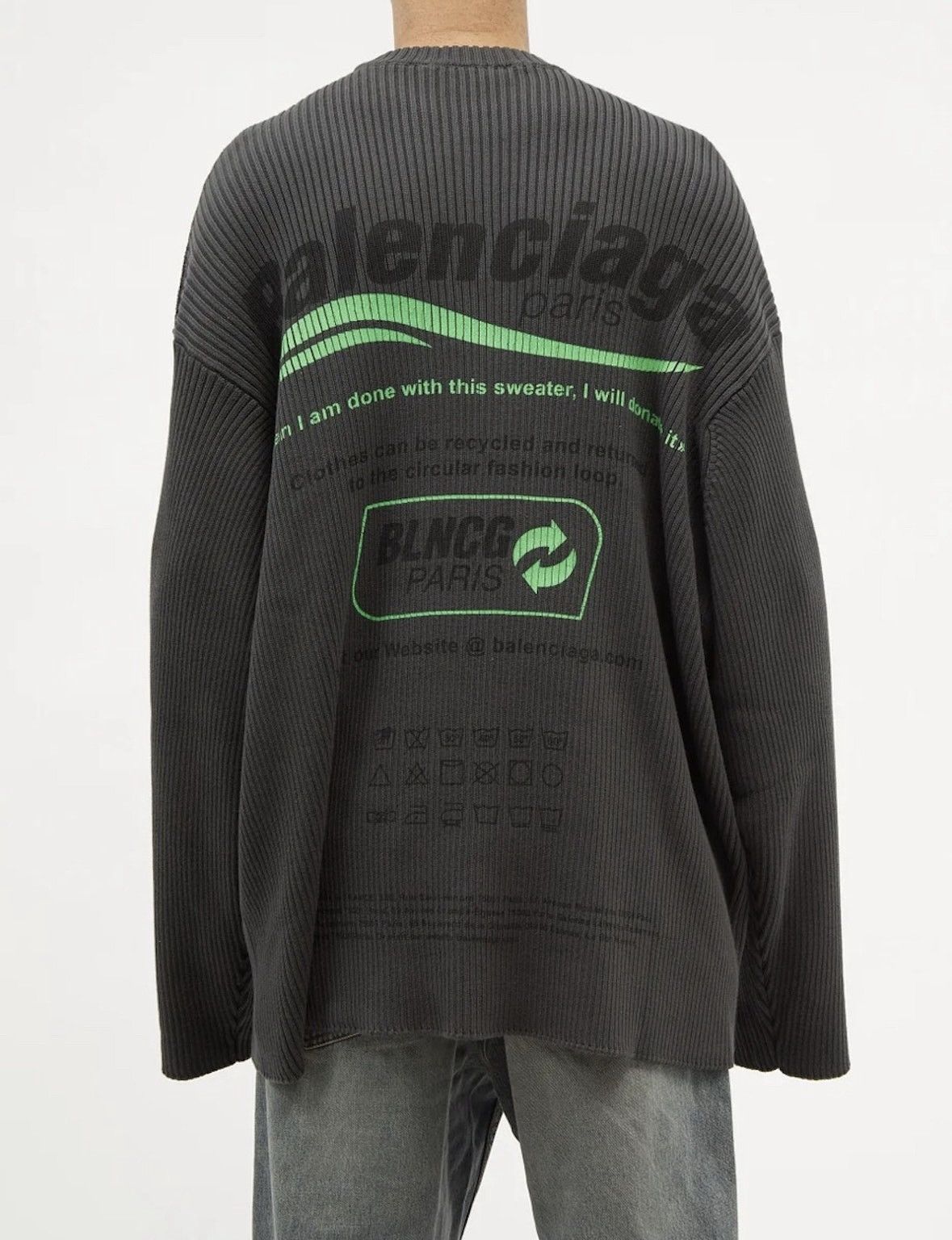 Balenciaga NEW S fits large Oversized Logo Ribbed Sweater knit Size US L / EU 52-54 / 3 - 6 Thumbnail