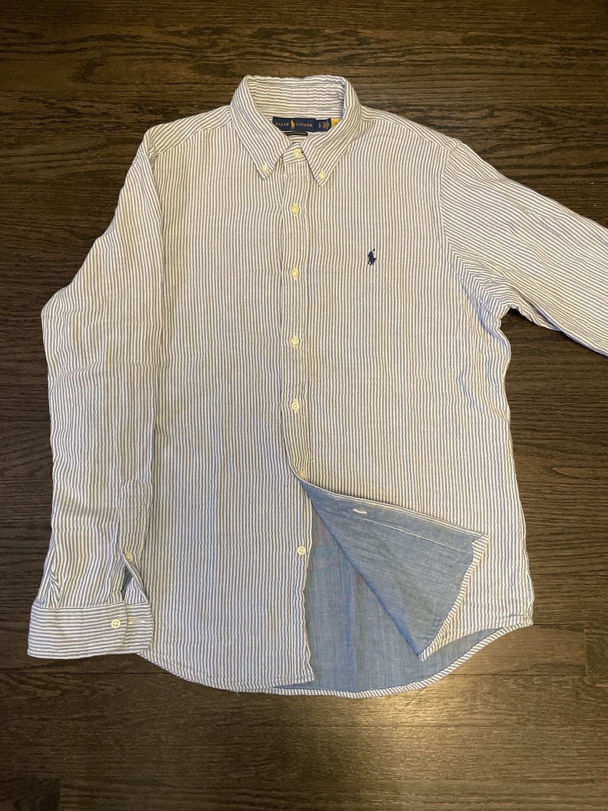 Polo Ralph Lauren Classic Fit striped Indigo Polo button down Size US L / EU 52-54 / 3 - 1 Thumbnail
