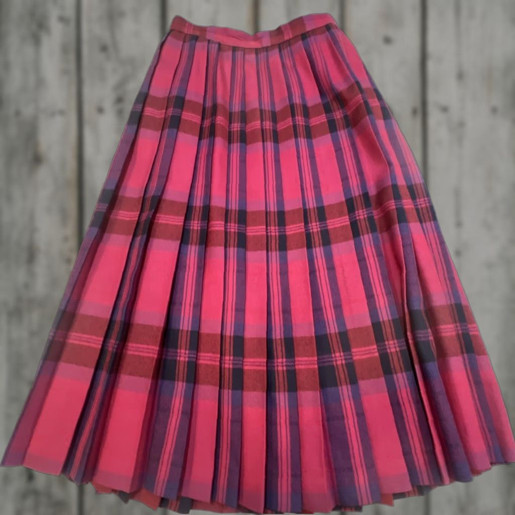 Evan Picone VINTAGE Evan Picone Skirt 10 Worsted Wool Pleated Plaid Maxi School Girl Size 32" / US 10 / IT 46 - 1 Thumbnail