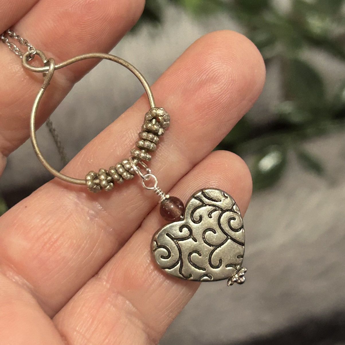Handmade Handcrafted repurpose vintage heart pendant necklace Size ONE SIZE - 7 Thumbnail