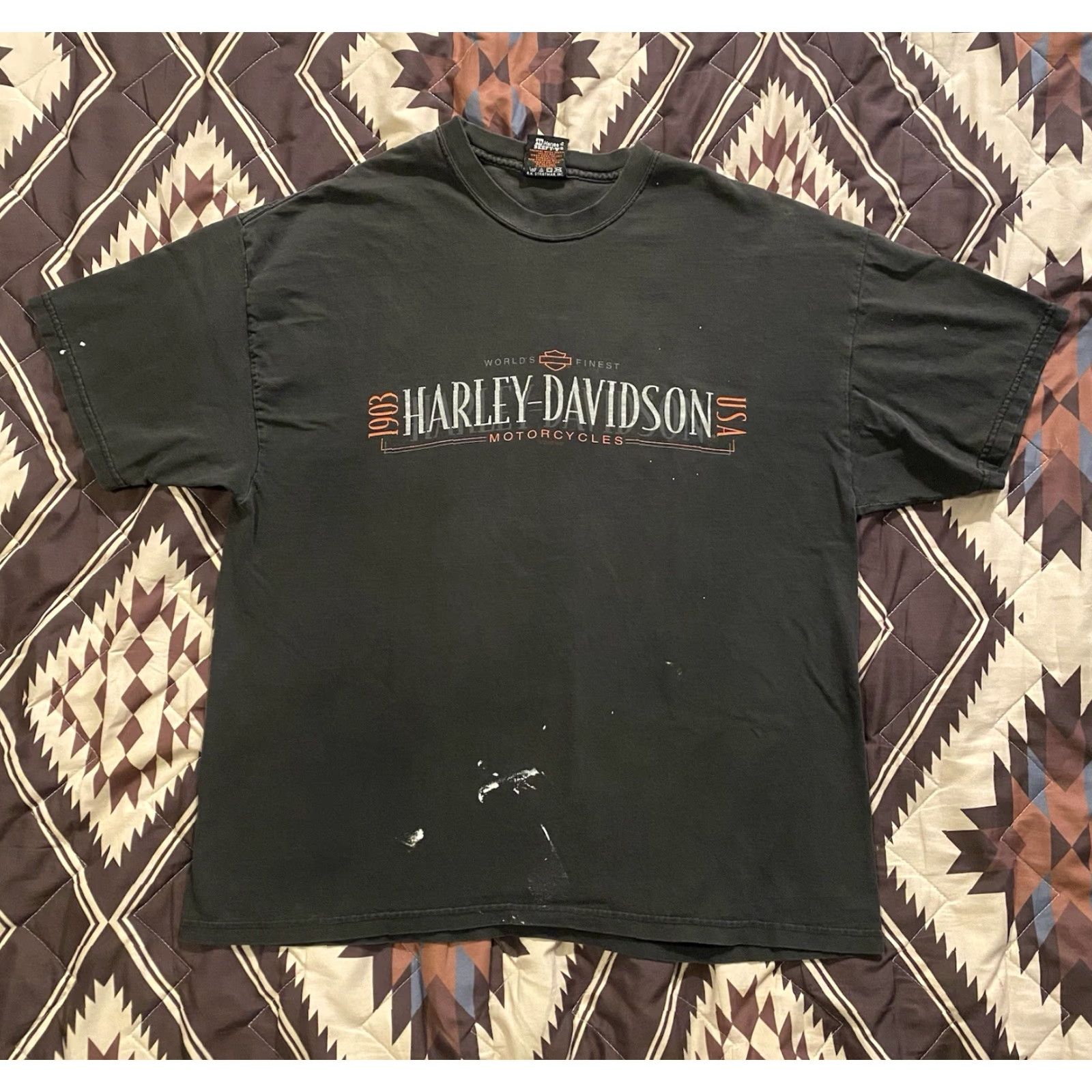 Harley Davidson VINTAGE Harley-Davidson T-Shirt Charleston South Carolina Black Cotton XL Mens Crew Neck Short Sleeve Graphic Print Distress Size US XL / EU 56 / 4 - 2 Thumbnail