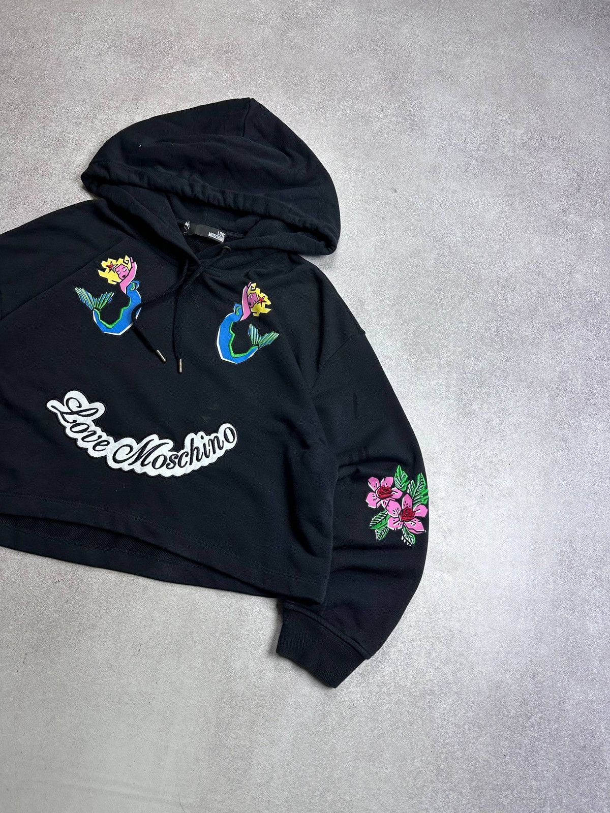 Vintage Love Moschino Marmaids Crop Hoodie