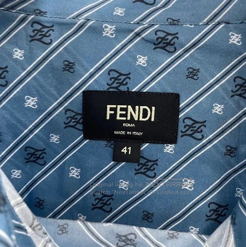 Fendi Fendi Blue Cotton Women's Shirt L Size . Size L / US 10 / IT 46 - 4 Thumbnail