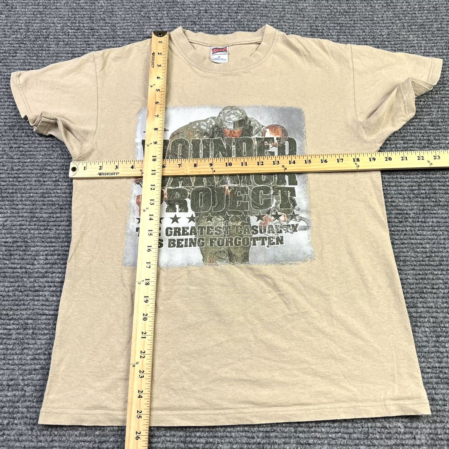 Soffe Wounded Warrior Project Military Beige T-Shirt Adult Medium 100% Cotton Made USA Size US M / EU 48-50 / 2 - 4 Thumbnail