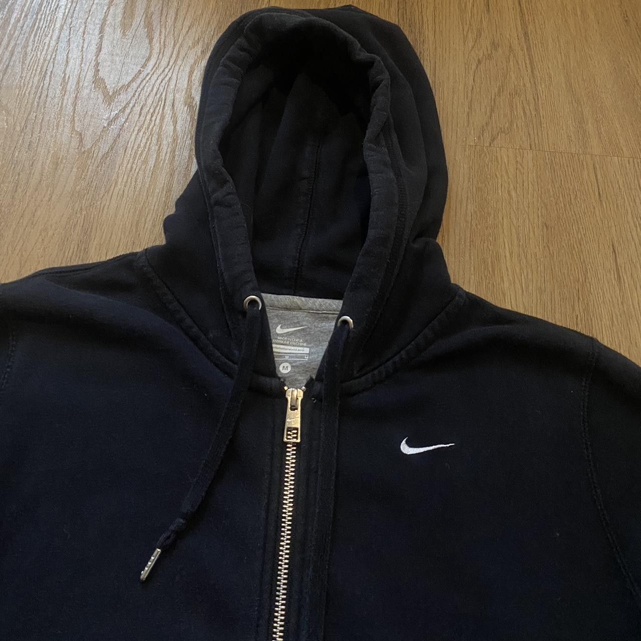 Nike 2000s y2k ZIP Nike black hoodie with white tick Size US M / EU 48-50 / 2 - 2 Thumbnail