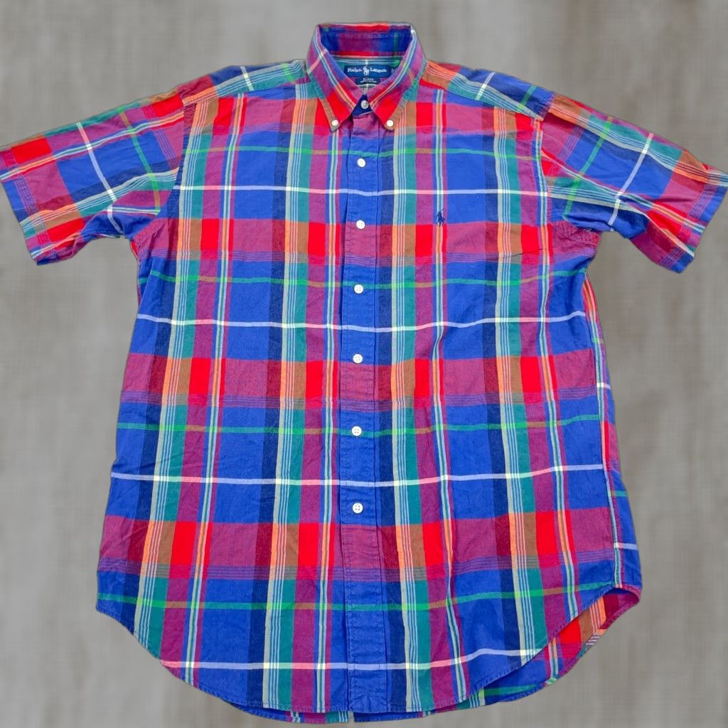 Ralph Lauren Ralph Lauren Shirt Men M Button-Up Plaid Madras Multicolor Cotton Blake India VTG Y2K Size US M / EU 48-50 / 2 - 1 Thumbnail