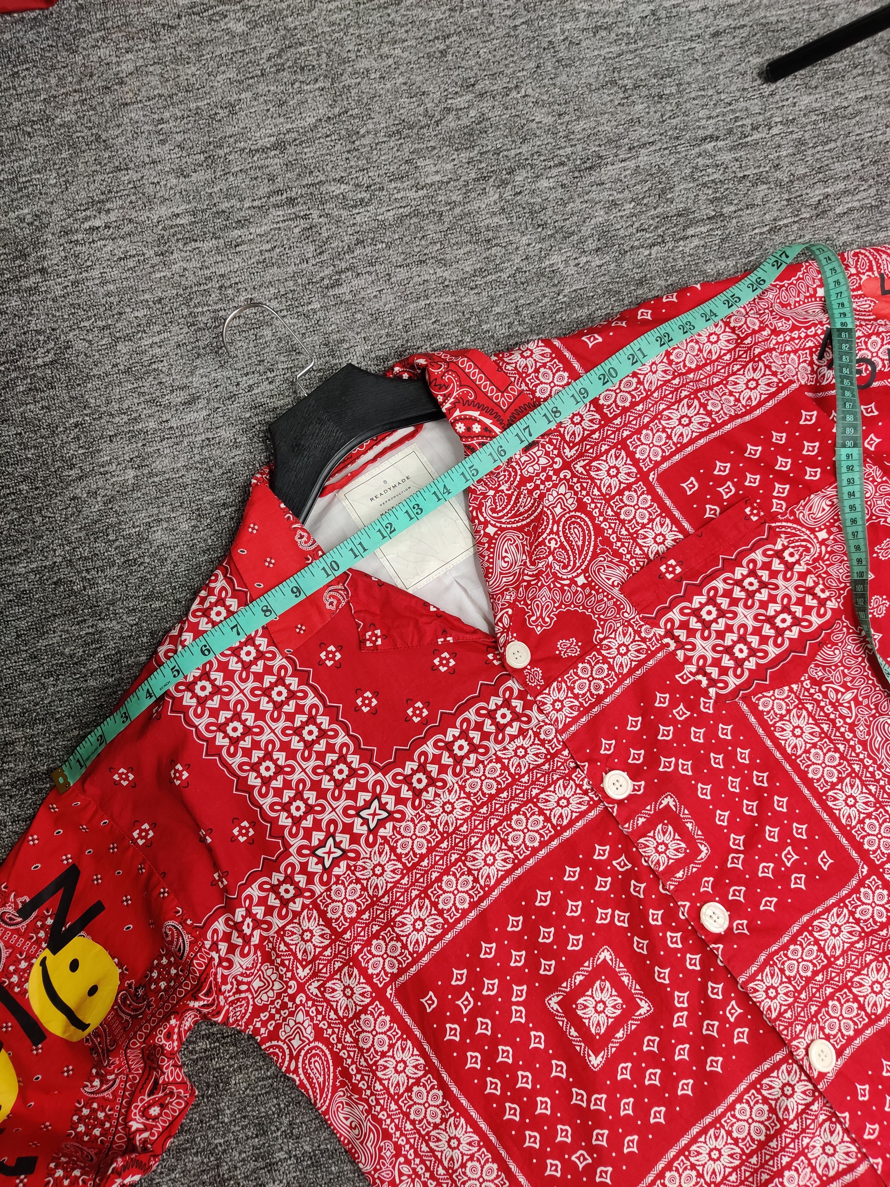 Nice❗Vintage READYMADE Bandana Red Shirts Button Ups