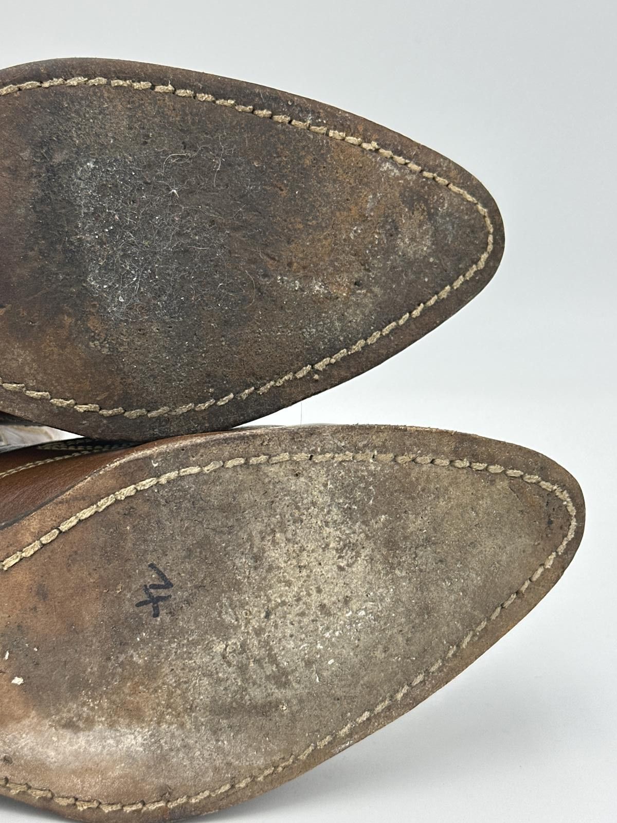 Designer Vintage Boulet Leather Cowboy Boots - Brown Western Style Size US 5.5 / IT 35.5 - 4 Thumbnail