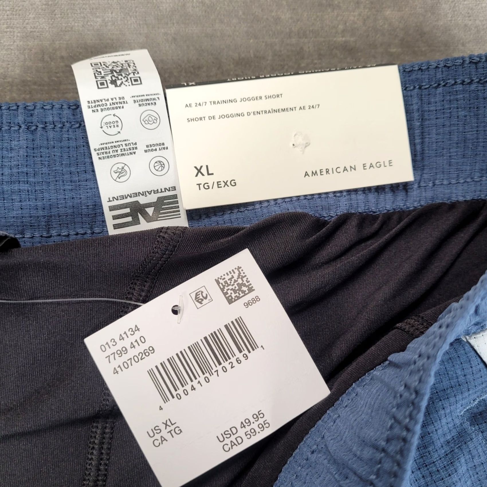 Vintage American Eagle Mens XL Blue Jogger Short 24/7 Training New Size US 36 / EU 52 - 3 Thumbnail