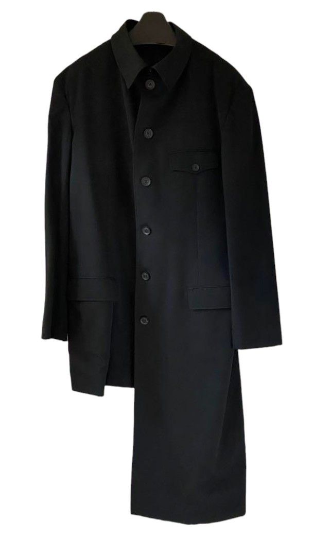 image of Yohji Yamamoto Pour Homme 19Aw Asymmetrical Jacket in Black, Men's (Size XL)