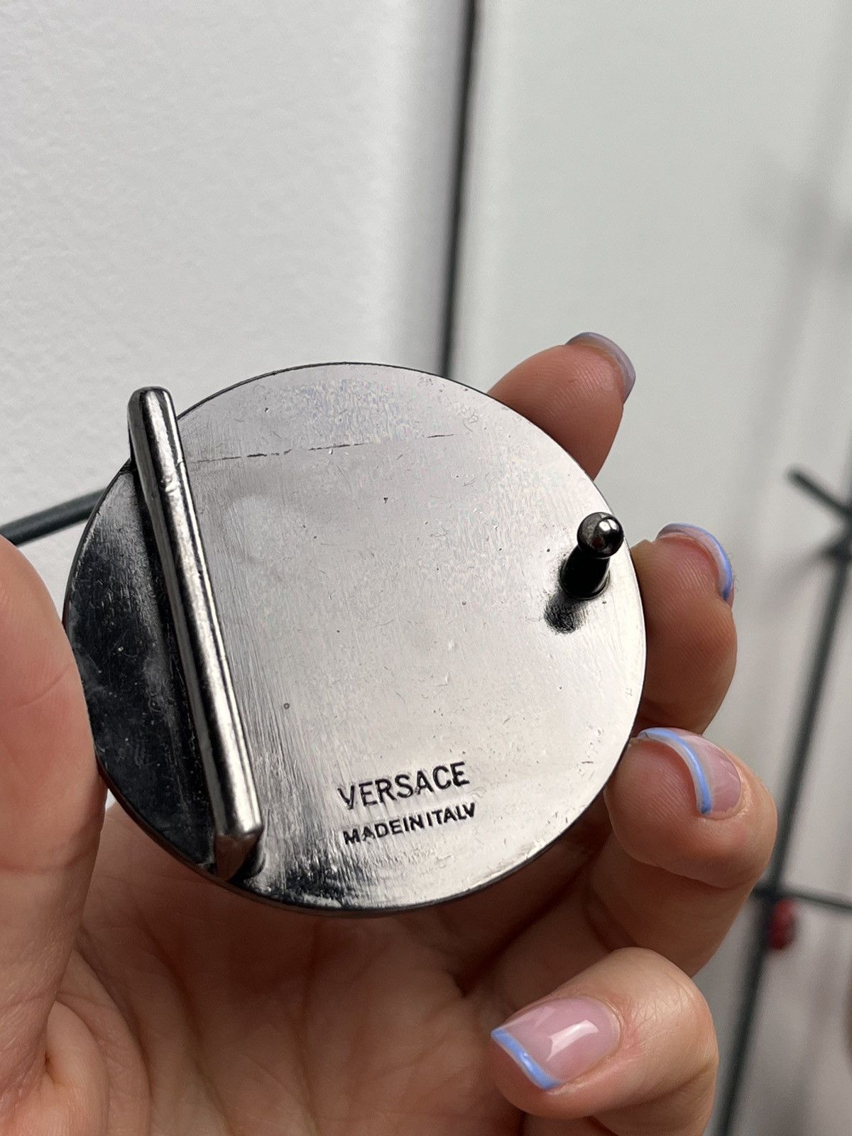 Vintage VERSACE Medusa Greek KEY ROUND BUCKLE Size ONE SIZE - 4 Thumbnail