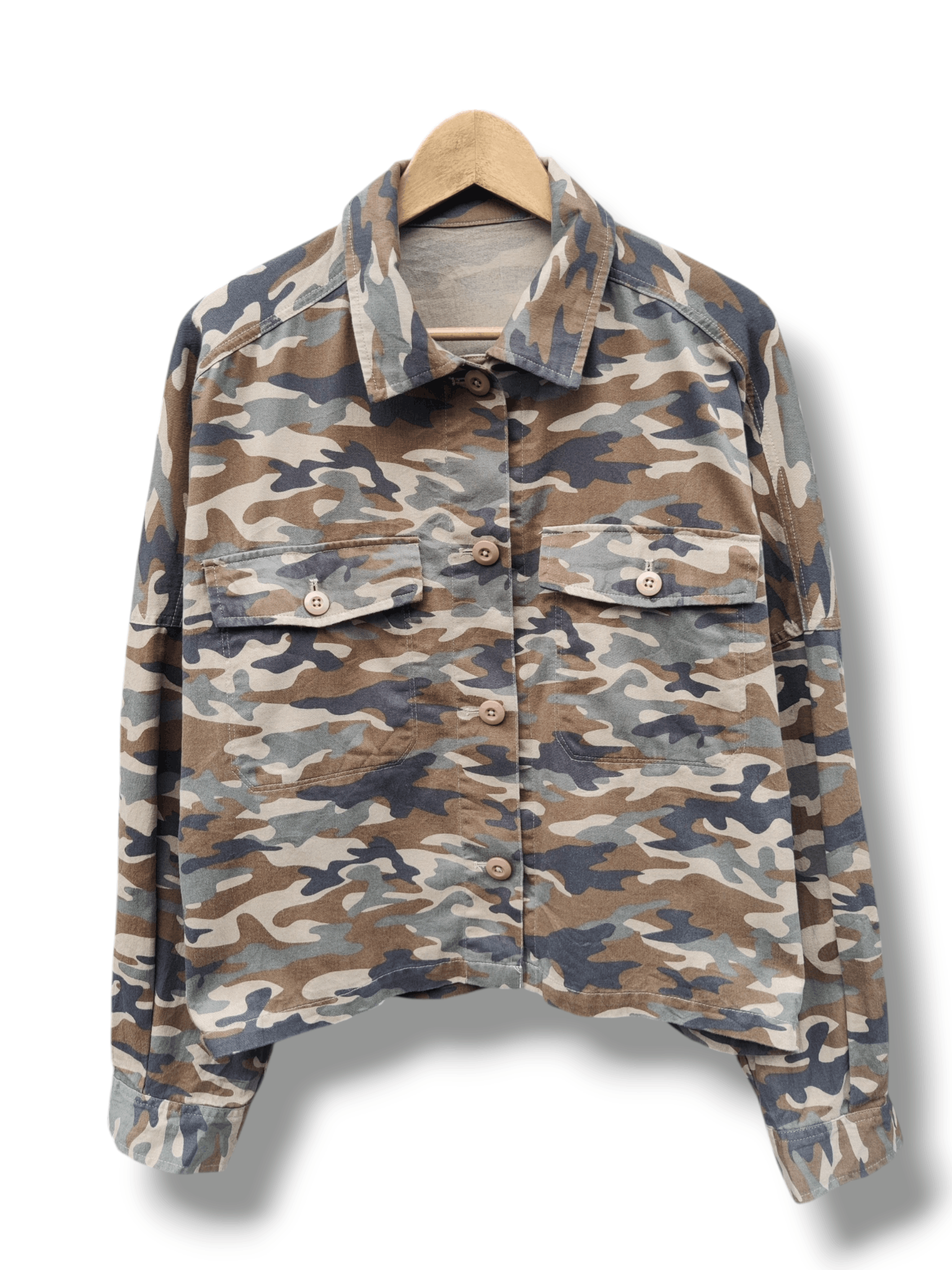 GU Vintage GU Military Camouflage Oversize Crop Shirt Size L / US 10 / IT 46 - 1 Thumbnail