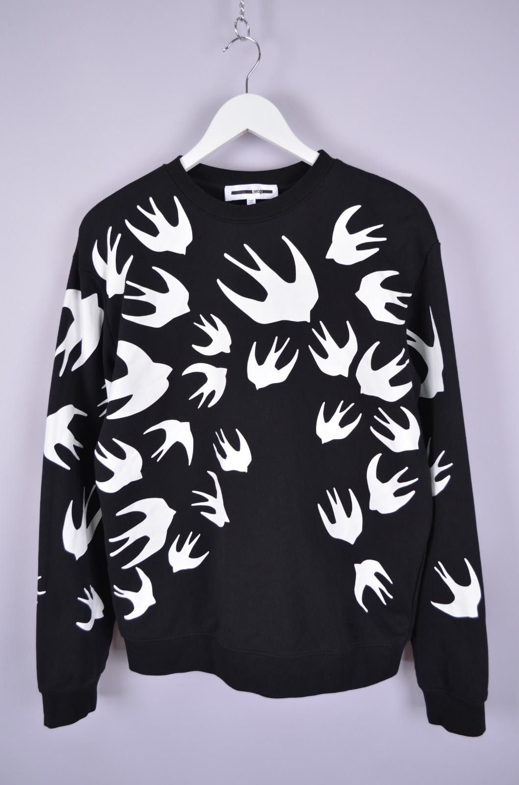 Alexander McQueen Alexander McQueen MCQ Swallow Sweatshirt Black White Size L Size US L / EU 52-54 / 3 - 1 Thumbnail