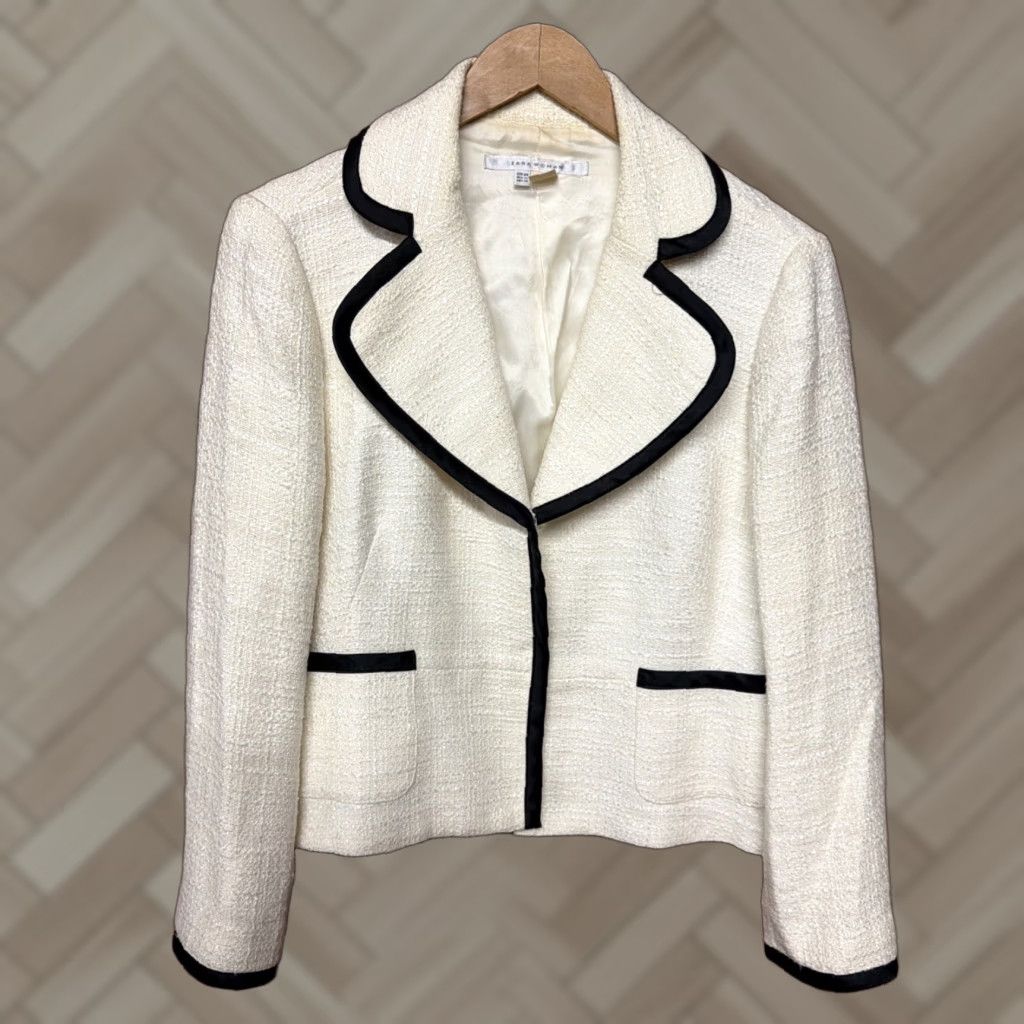 Zara Zara Blazer Womens 12 Ivory Textured Jacket Business Casual Party/Cocktail Travel Workwear Size XL / US 12-14 / IT 48-50 - 1 Thumbnail