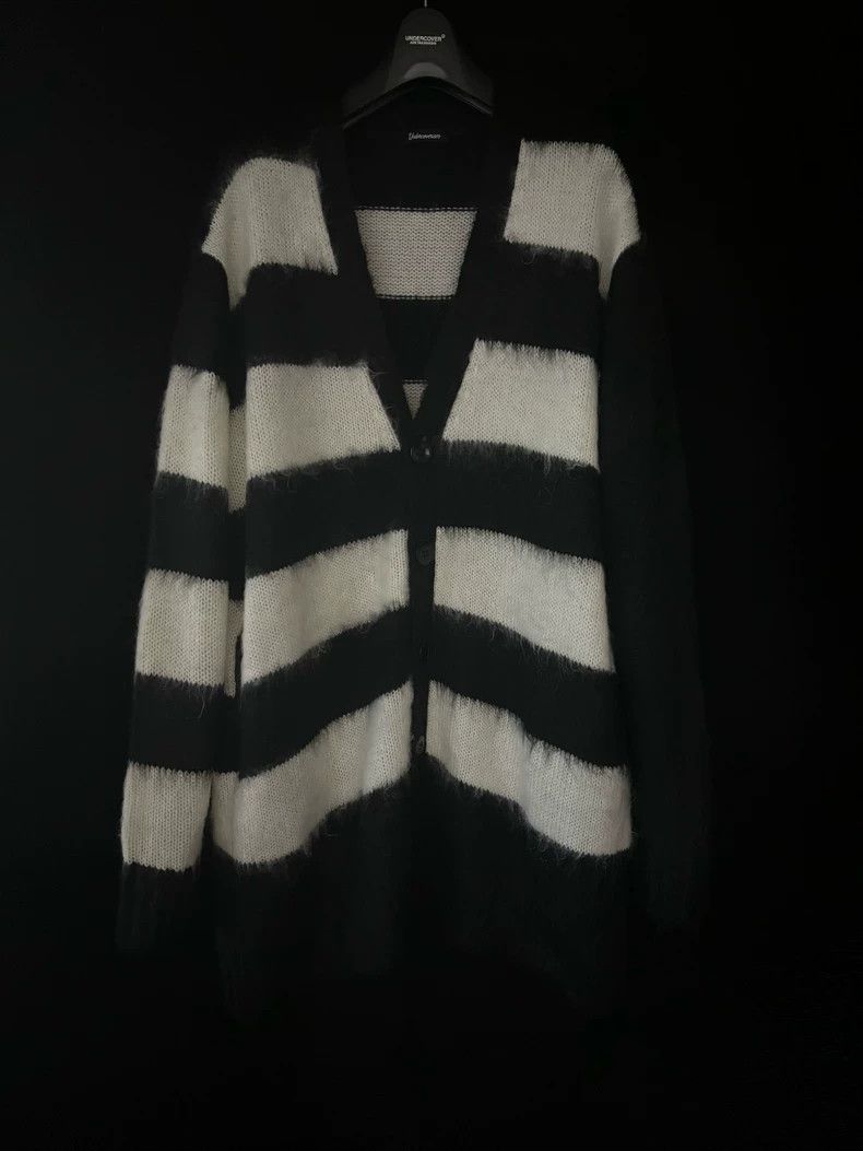 Undercover Undercover 21AW Black and White Striped Mohair Cardigan sw Size US M / EU 48-50 / 2 - 1 Thumbnail