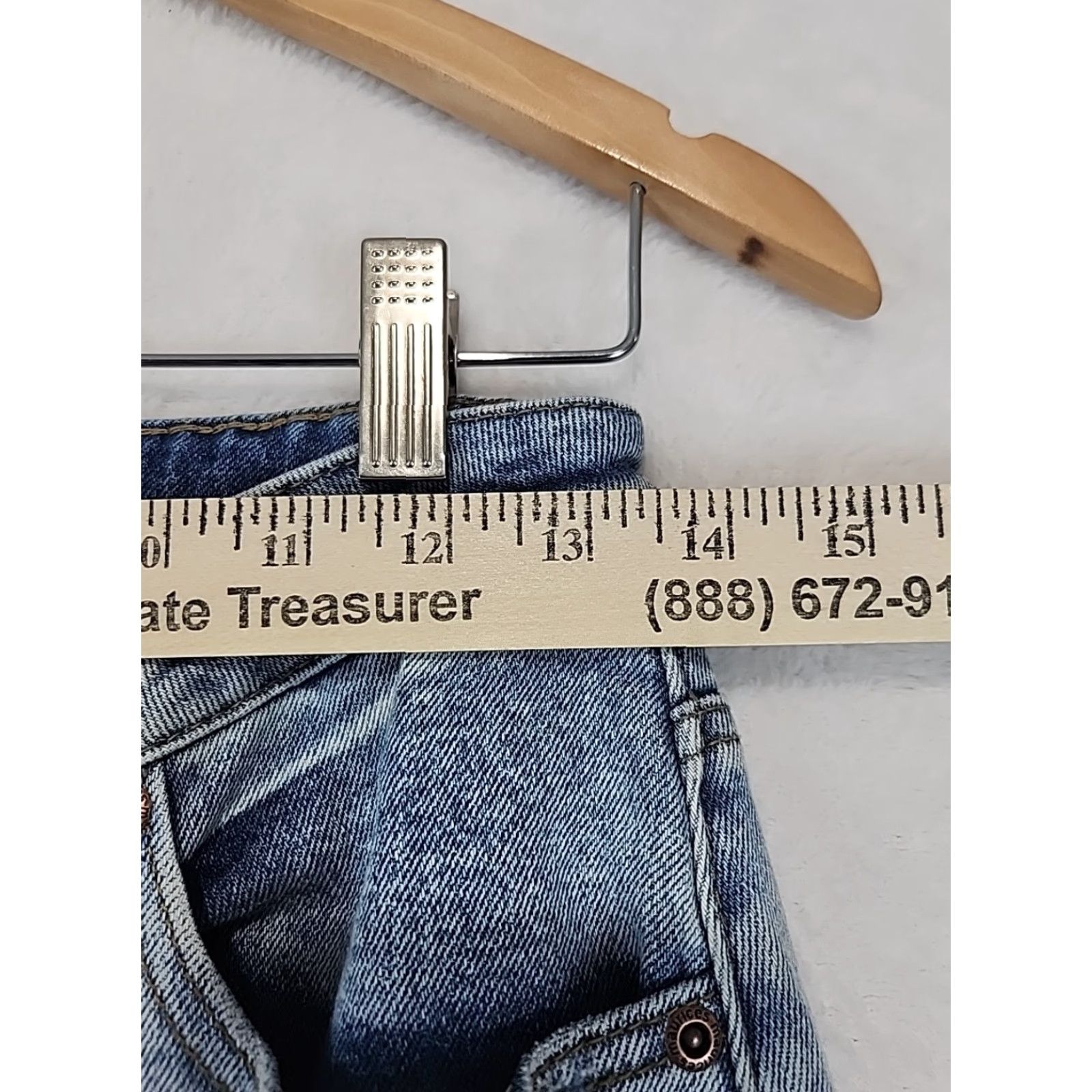 Vintage M Jeans Maurices Women's Jeans High-Rise Patchwork Distressed 5-Pocket Ankle Blue Cotton Blend Medium Wash Size 26" / US 2 / IT 38 - 7 Thumbnail