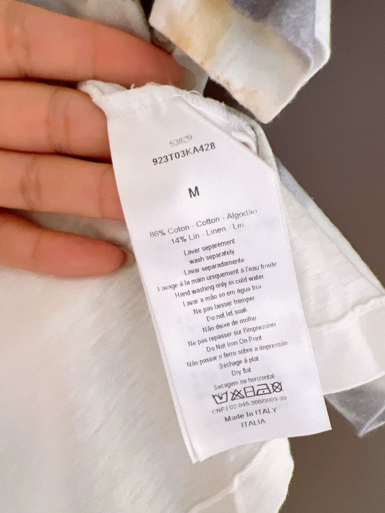 Dior Dior White classic tie-dyed printed cotton linen short-slee Size M / US 6-8 / IT 42-44 - 8 Thumbnail