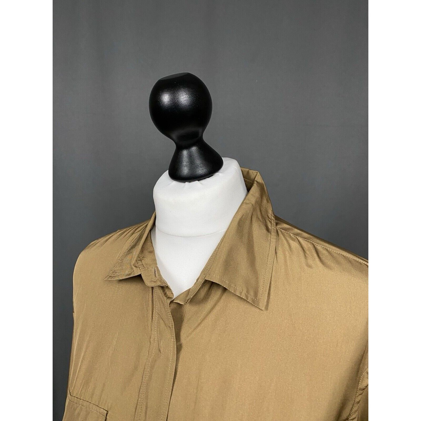 Prada Prada Women's Brown Silk Longsleeve Shirt Size 44 Size M / US 6-8 / IT 42-44 - 5 Thumbnail