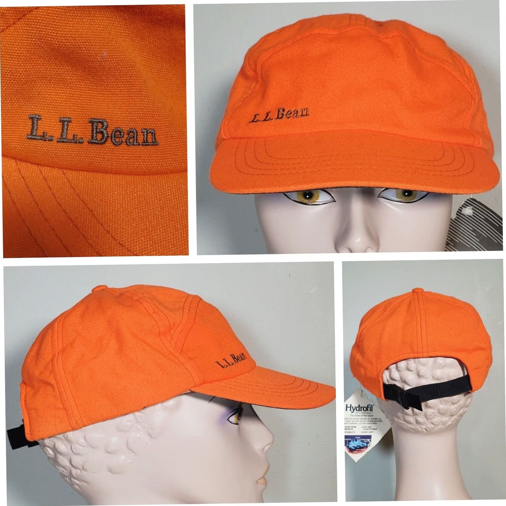 Vintage L.L.Bean Blaze Orange Hunting Cap - Vintage 6-Panel Hat Size 44L - 2 Thumbnail