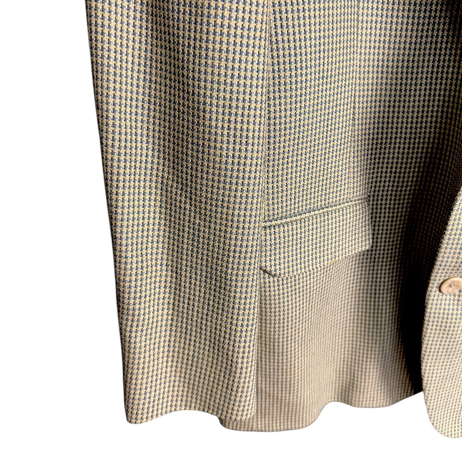 Pierre Cardin Vtg Pierre Cardin Brown & Green Houndstooth Men's Blazer 44R Size 44R - 4 Thumbnail