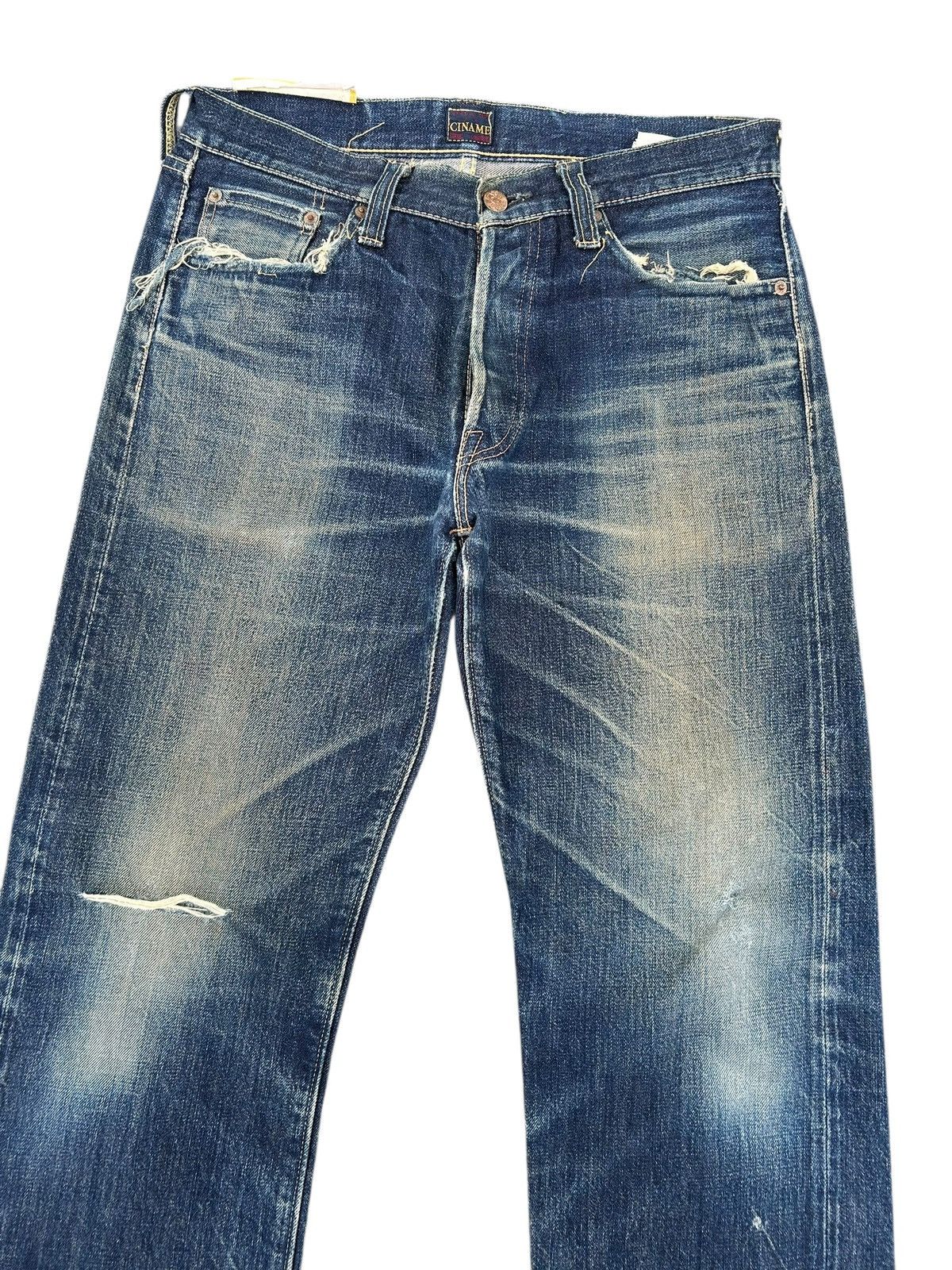 Kapital Vintage Japanese Brand CINAME Selvedge Distressed Denim Jean Size US 32 / EU 48 - 3 Thumbnail