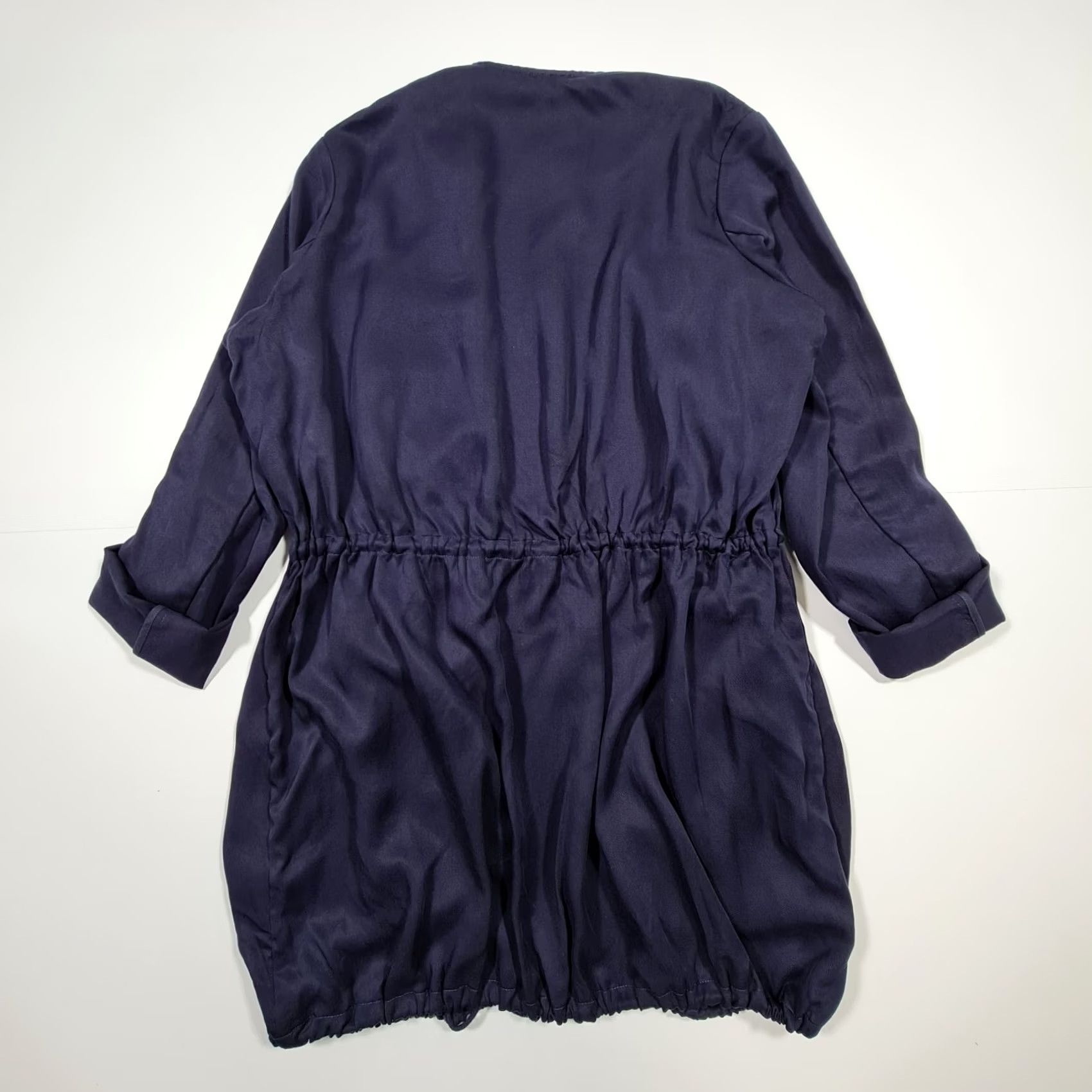 Vintage Phase Eight Womens Jacket Navy Blue XS Waterfall Tie Front Coat Roll Tab Sleeve Size XS / US 0-2 / IT 36-38 - 7 Thumbnail