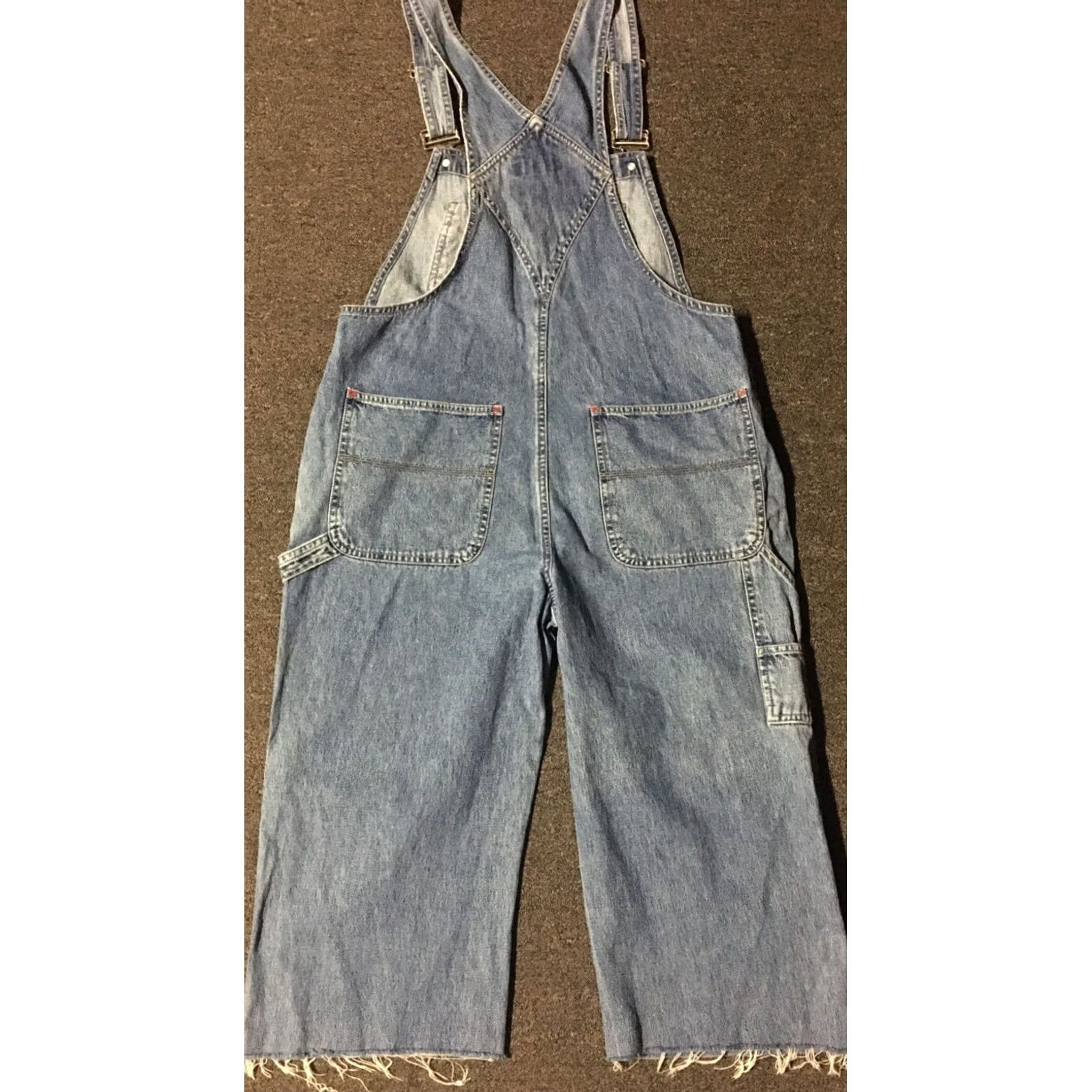 Vintage VINTAGE Squeeze Jeans Overalls Shirt Womens Large Blue 90s Hip Hop Grunge 80s 90s NYC Retro Cutoff Distressed Logo Pattern Striped Knack Size 36" / US 14 / IT 50 - 5 Thumbnail