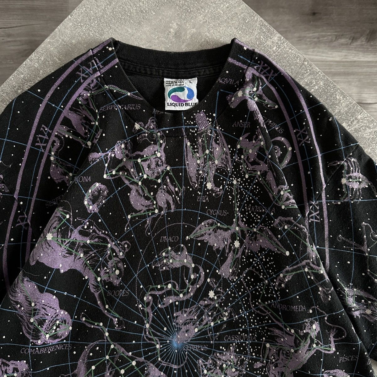 Arts & Science Vintage 90s Liquid Blue Hemisphere Boreal ‘93 AOP tee cosmos Size US L / EU 52-54 / 3 - 5 Thumbnail