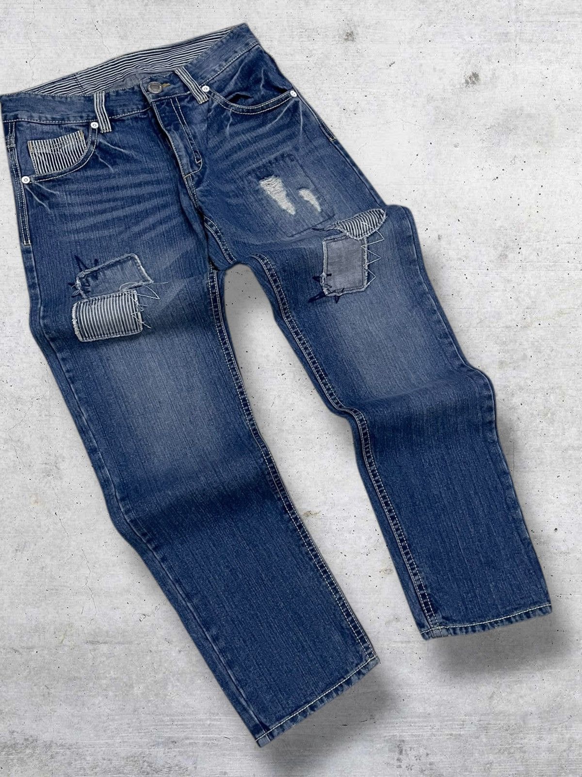 Japanese Brand VINTAGE CAESSE CFAFTES JAPAN DESIGNER ART PATCHWORK DENIM Size US 30 / EU 46 - 2 Thumbnail