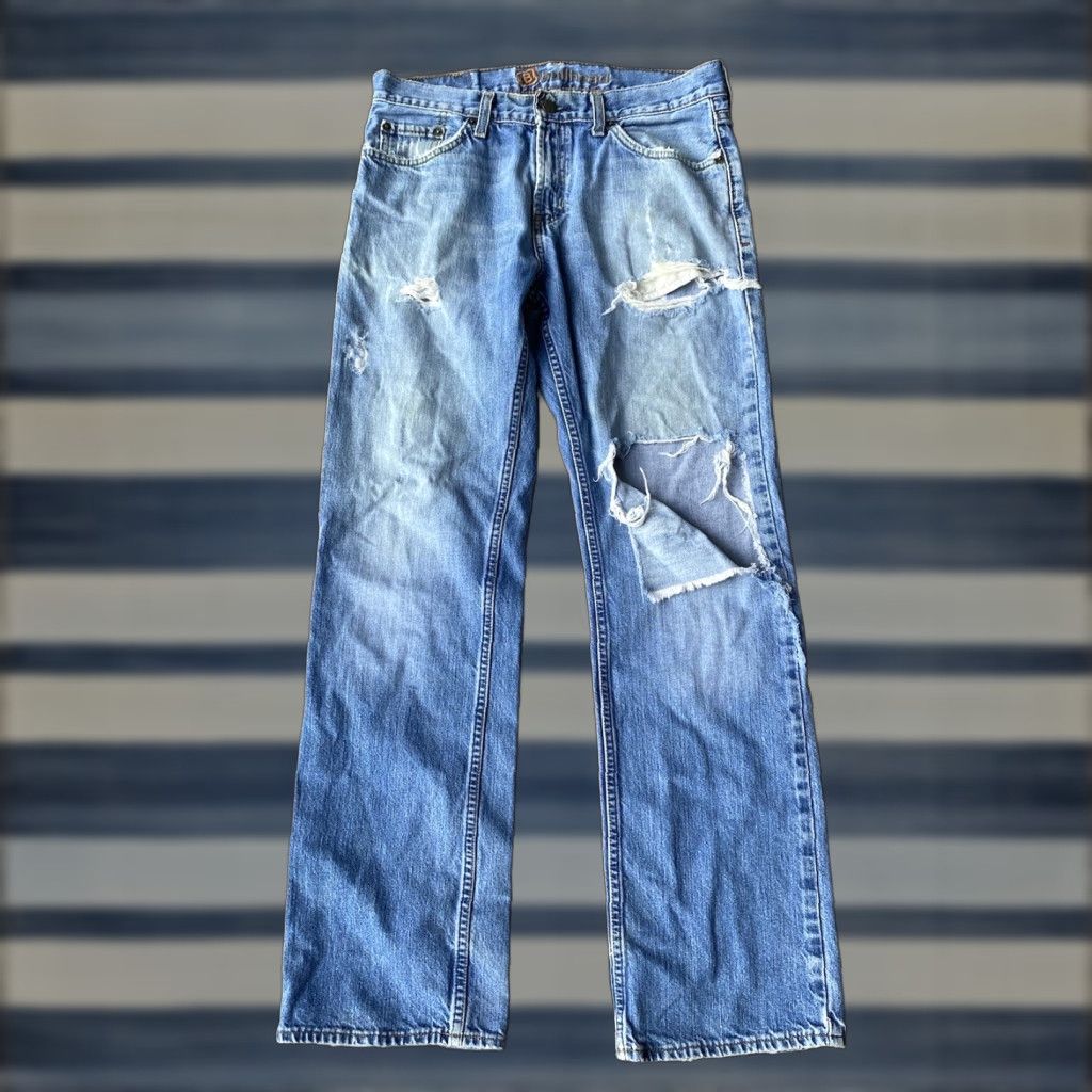 Vintage VINTAGE Bullhead Straight Leg Jeans Men 30x32 Blue 100% Cotton Distressed Grunge Emo 90s Hip Hop Size US 36 / EU 52 - 1 Thumbnail