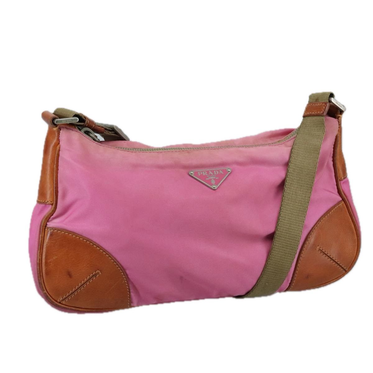 Vitello Pink Synthetic Shoulder Bag (Pre-Owned)