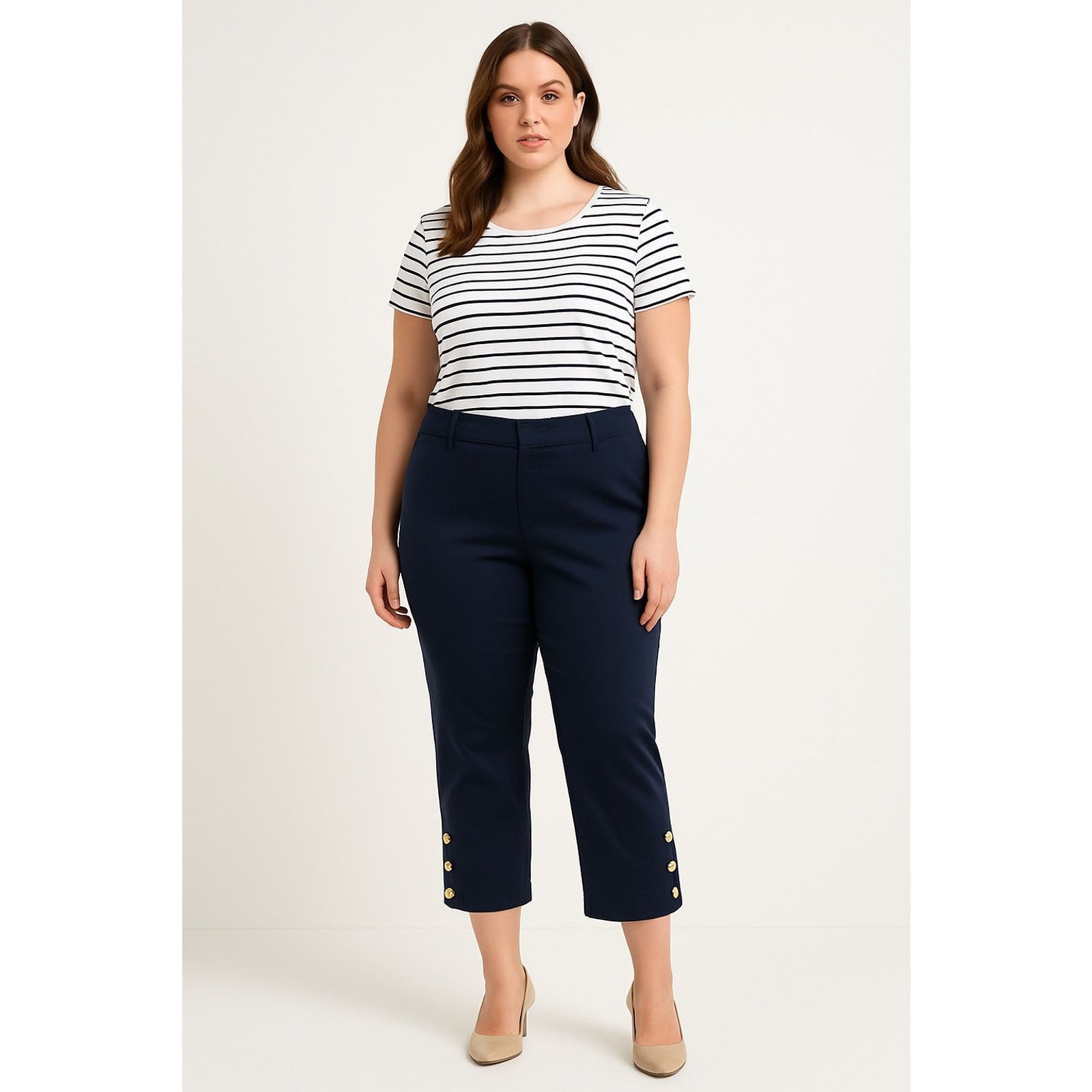 Other Nautical Button Hem Cropped Navy Pants Charter Club 16 Size 38" / US 16 / IT 52 - 1 Thumbnail