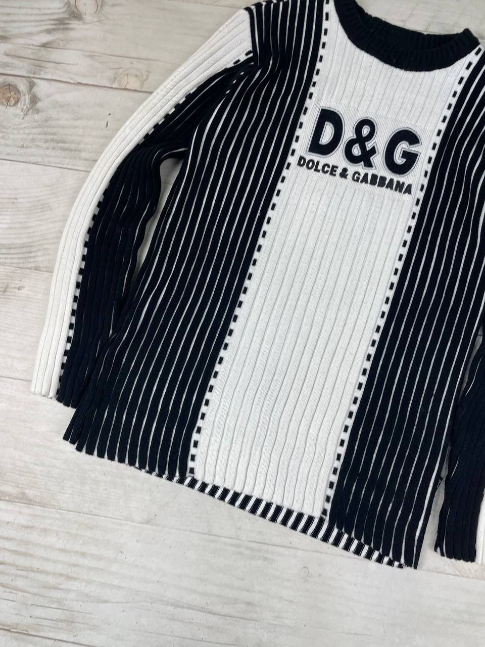 Dolce & Gabbana Vintage Dolce Gabbana Big Logo Knit Sweater Striped Size US M / EU 48-50 / 2 - 3 Thumbnail