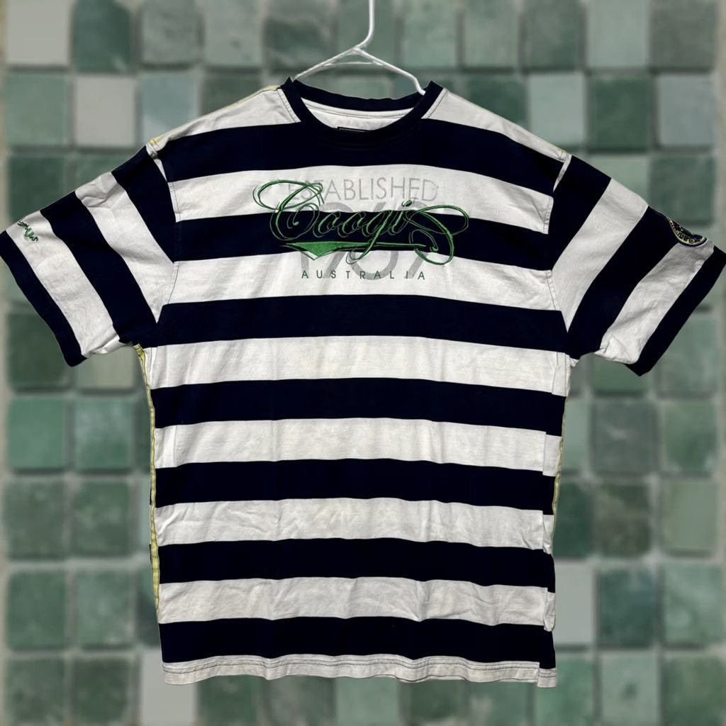 Coogi COOGI T-Shirt Men’s 3XL Short Sleeve Striped White Blue Embroidered Logo Size US 39 - 1 Thumbnail