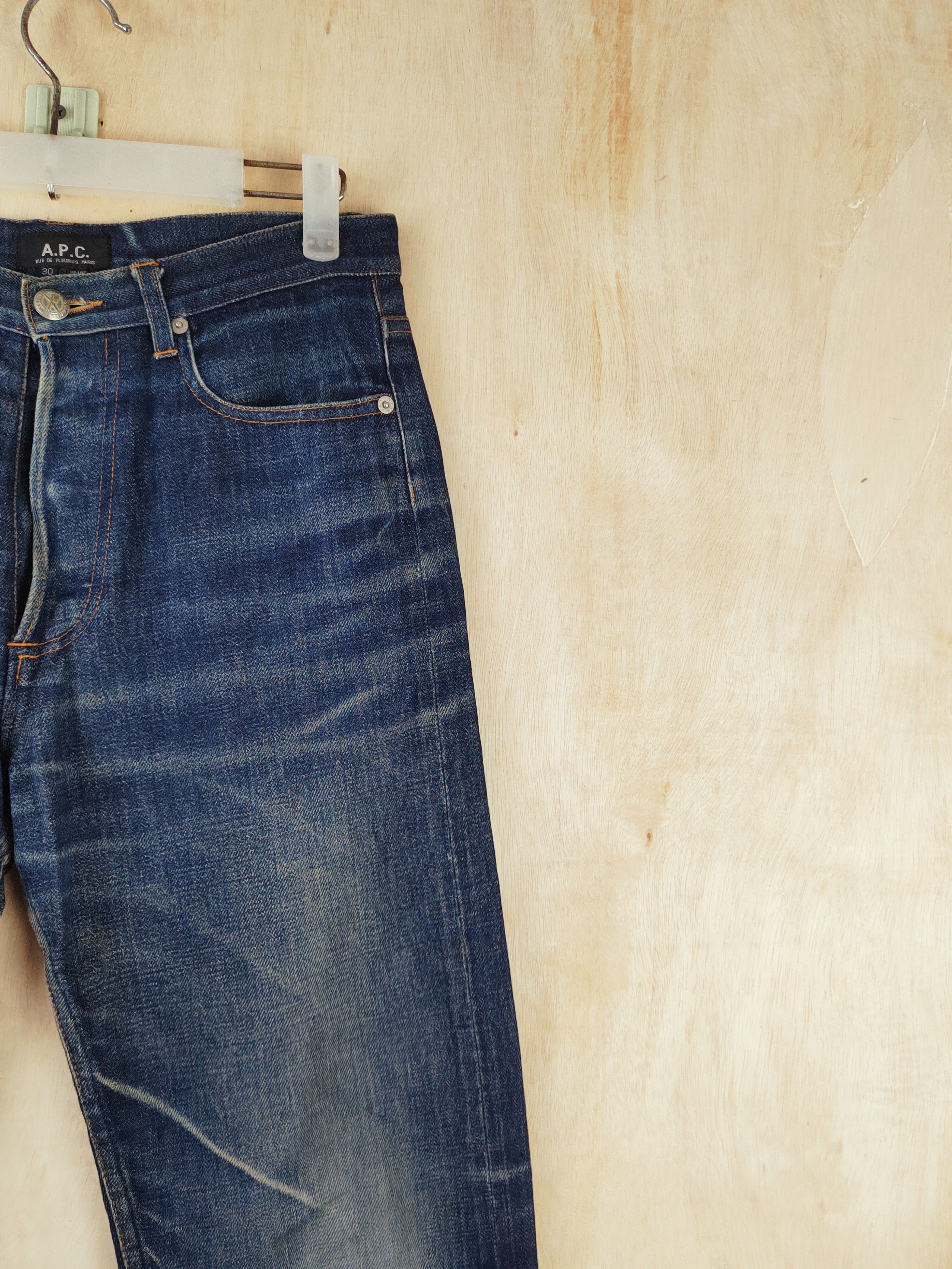 A.P.C. DL A.P.C Dark Blue Distressed Ripped Jeans #S2676 Size US 30 / EU 46 - 5 Thumbnail