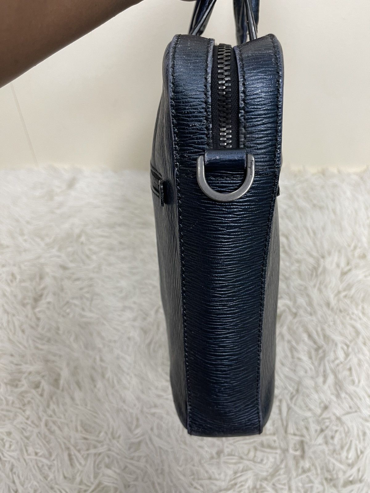 Salvatore Ferragamo Salvatore Ferragamo Blue Leather Briefcase Size ONE SIZE - 8 Thumbnail