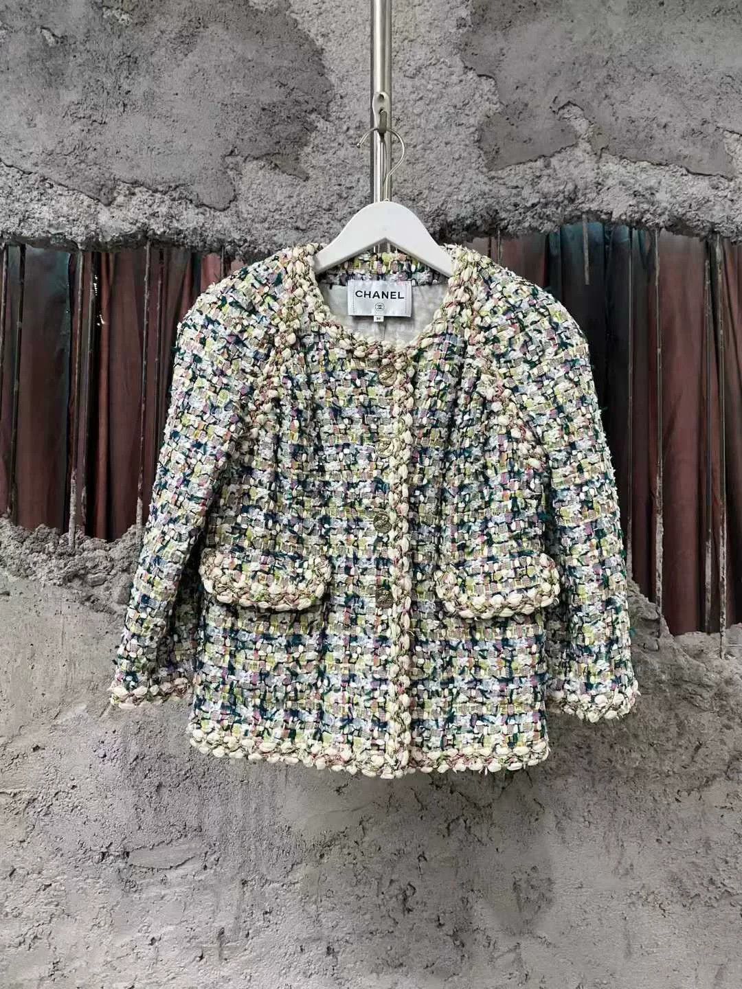Chanel Chanel Greek Tweed Jacket in Pastel Colors Size S / US 4 / IT 40 - 1 Thumbnail
