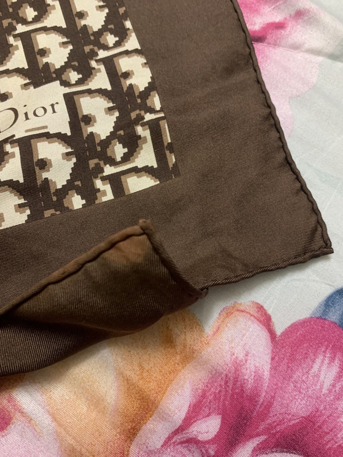 Christian Dior Monsieur Vintage Christian Dior Monogram Silk Brown Scarf Size ONE SIZE - 6 Thumbnail