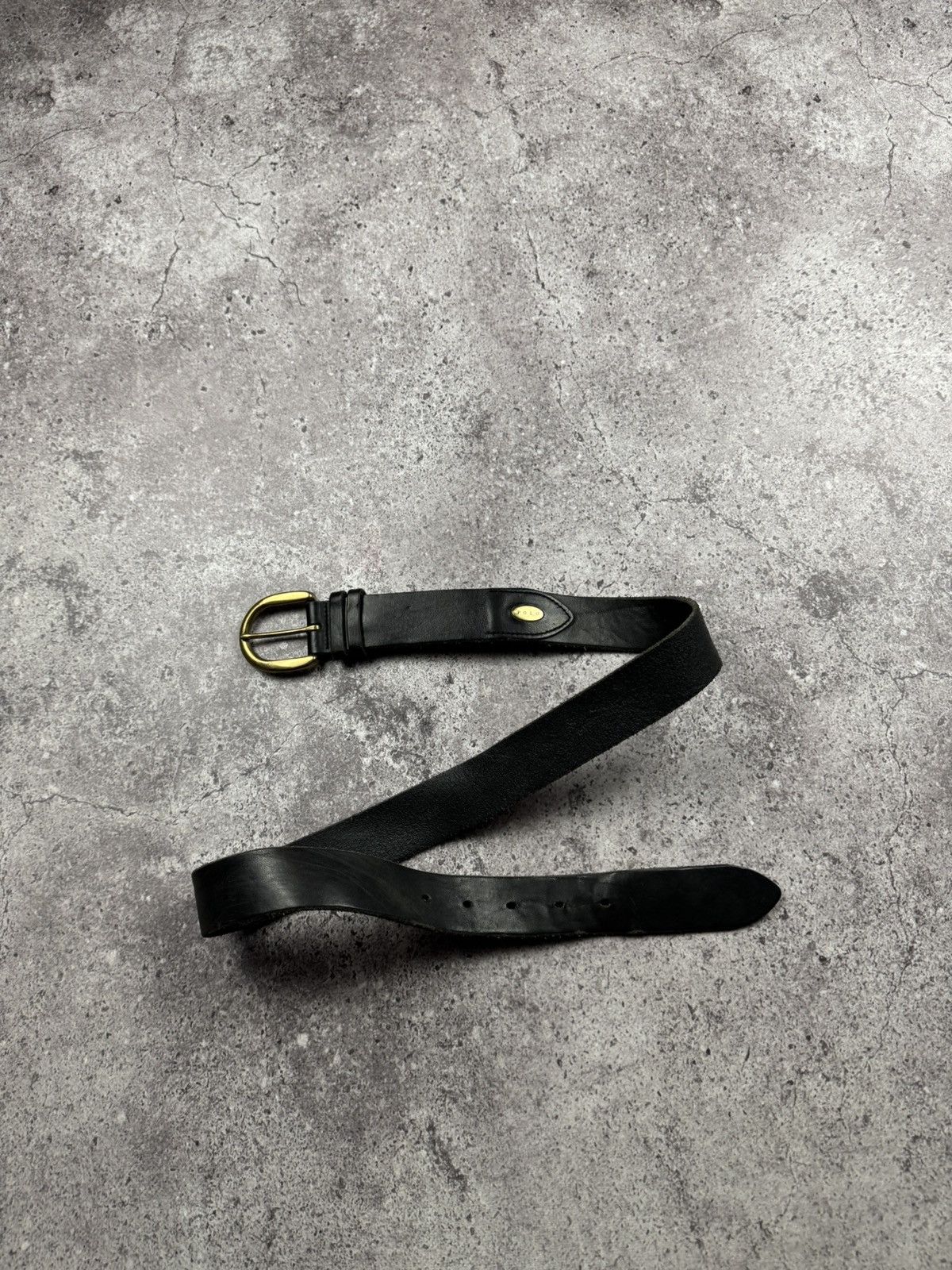 Ralph Lauren Vintage Polo Ralph Lauren Leather Belt Very Rare Black Gold Size ONE SIZE - 3 Thumbnail