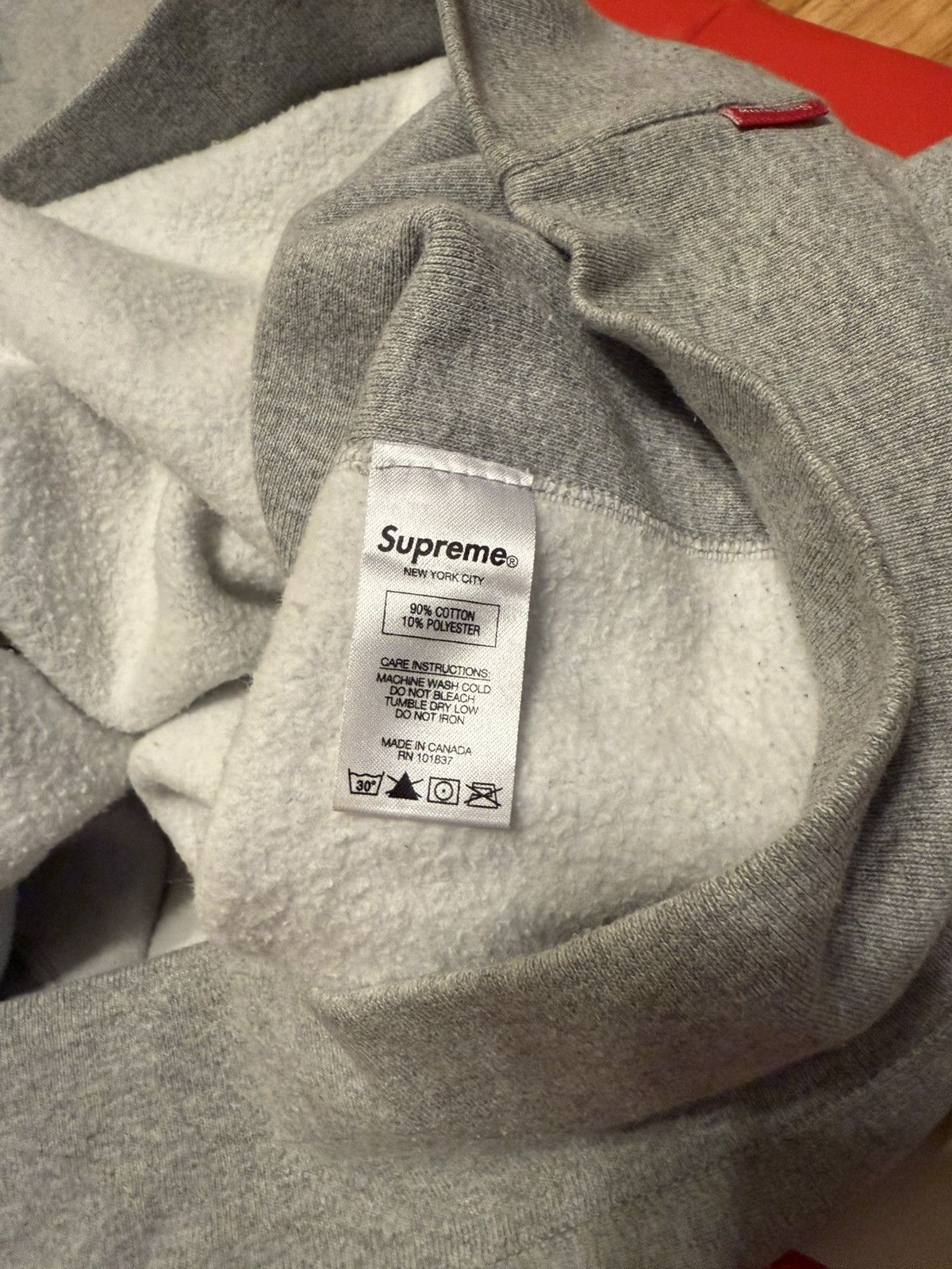 Supreme FW17 Supreme Box Logo Hooded Sweatshirt Grey Orange XL Size US XL / EU 56 / 4 - 7 Thumbnail