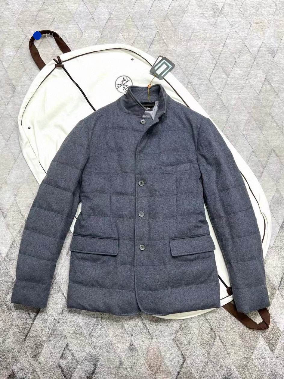 Loro Piana Blue Quilted Button-Front Light Jacket Size S Size US S / EU 44-46 / 1 - 1 Thumbnail