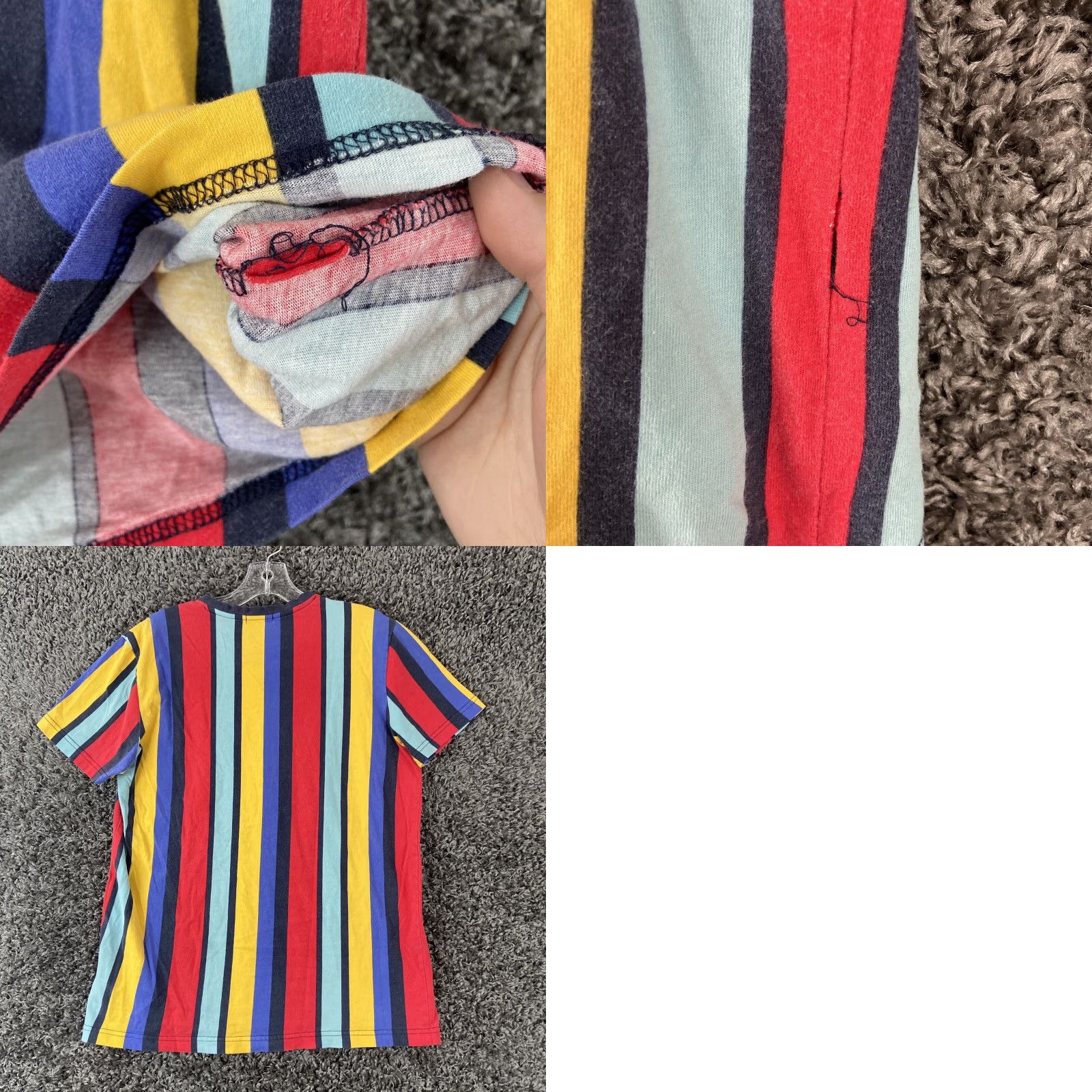 Forever 21 FOREVER 21 Men’s T-Shirt Striped Multicolor Short Sleeve M Adult Multicolor 90s Mens Size US M / EU 48-50 / 2 - 8 Thumbnail