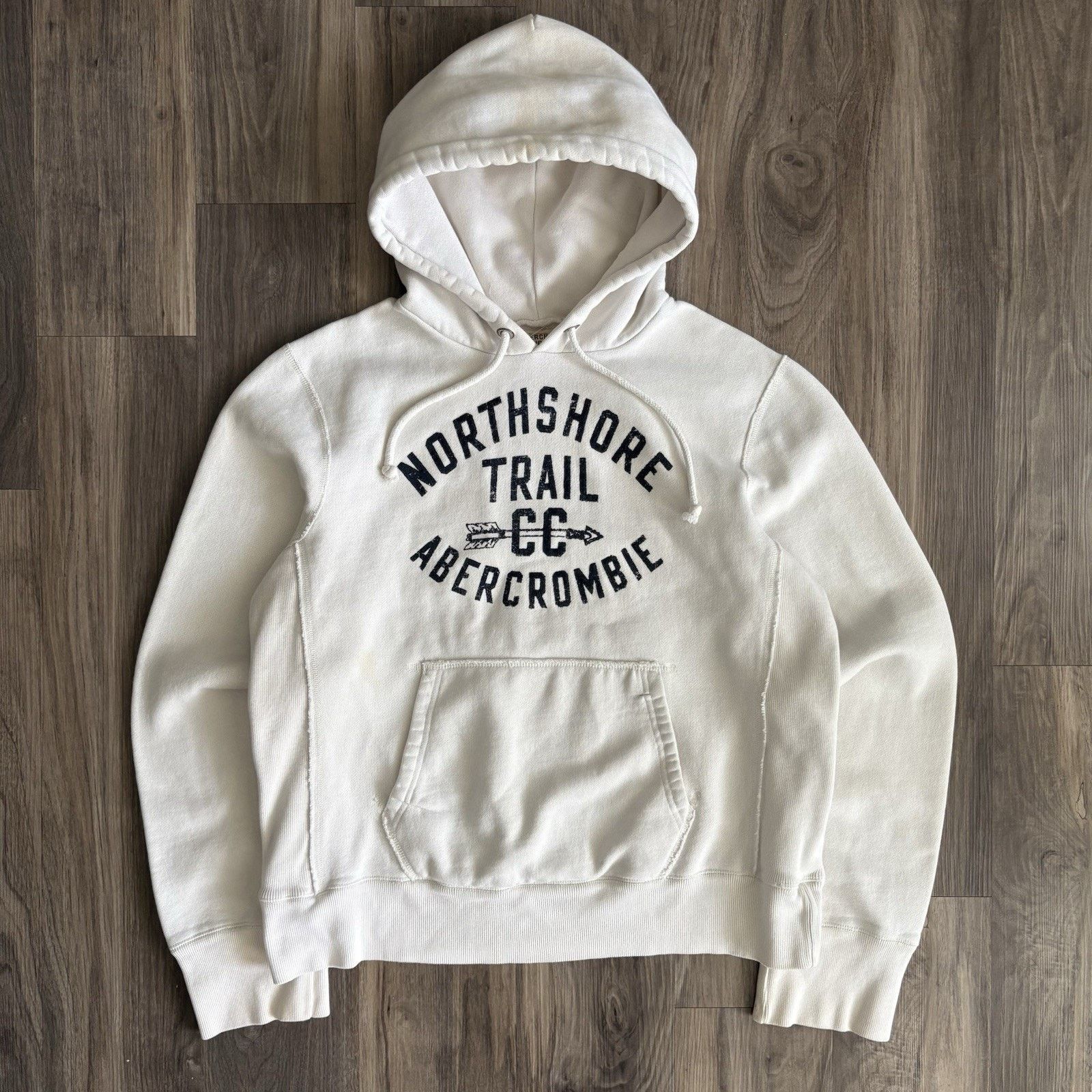Abercrombie & Fitch × Vintage Vintage Abercrombie & Fitch Hoodie Mens Size M Cream Size US M / EU 48-50 / 2 - 1 Thumbnail