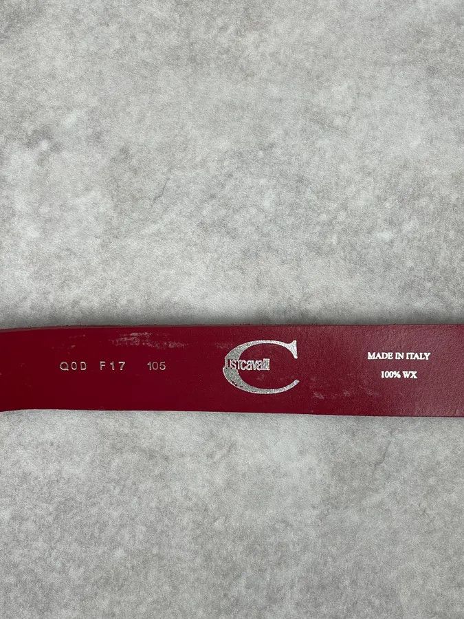 Just Cavalli 2000s Cavalli Suede Red Leather Belt Size ONE SIZE - 5 Thumbnail