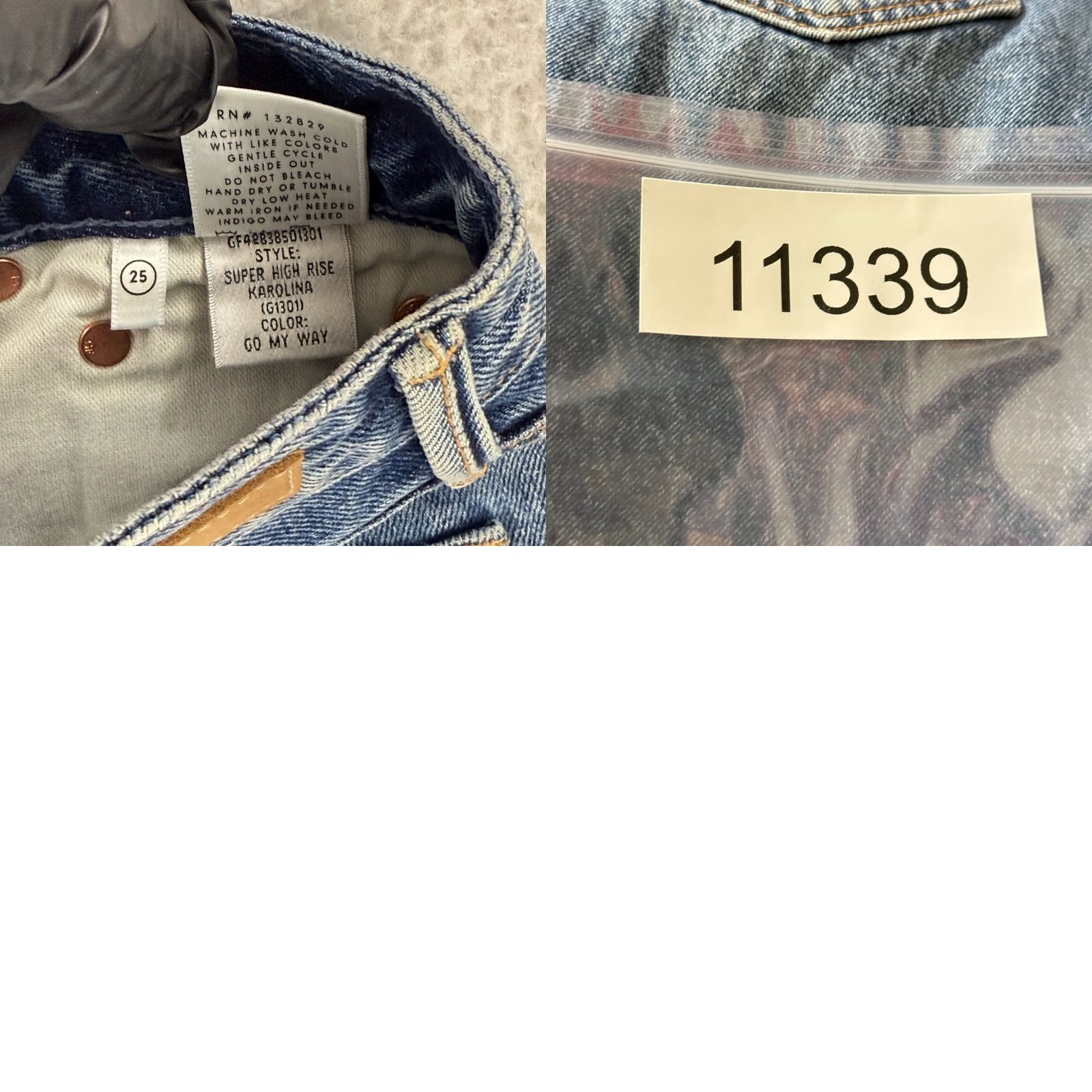 GRLFRND GRLFRND Karolina Jeans Womens Size 25 Blue Denim Distressed 5-Pocket High Rise Skinny Jeans Size 42" / US 20 - 10 Thumbnail