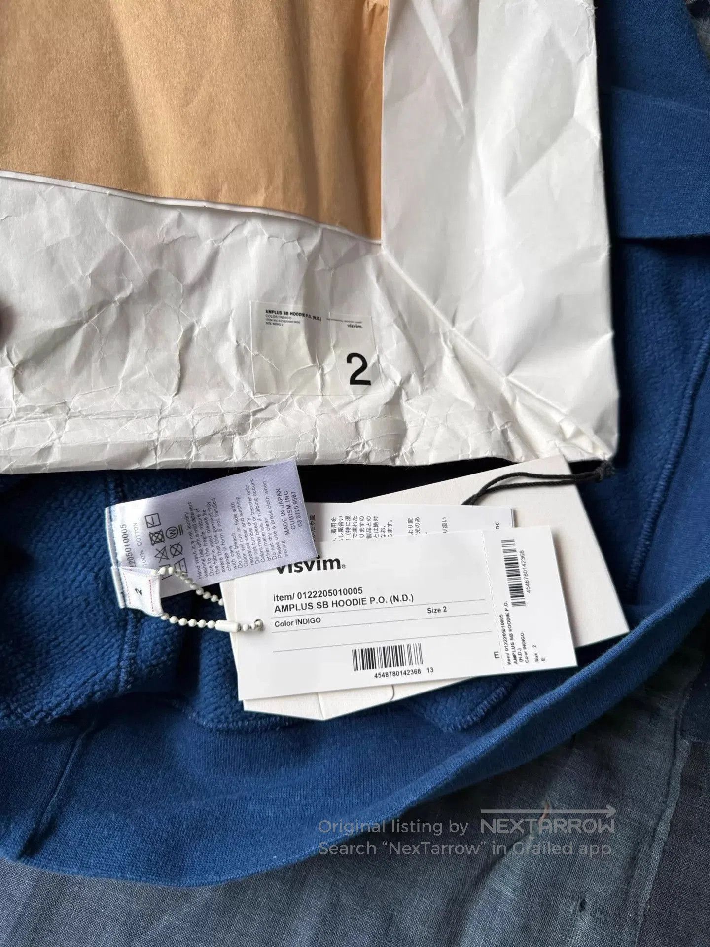 Visvim Blue Hoodie with Front Pocket . Size US M / EU 48-50 / 2 - 9 Thumbnail