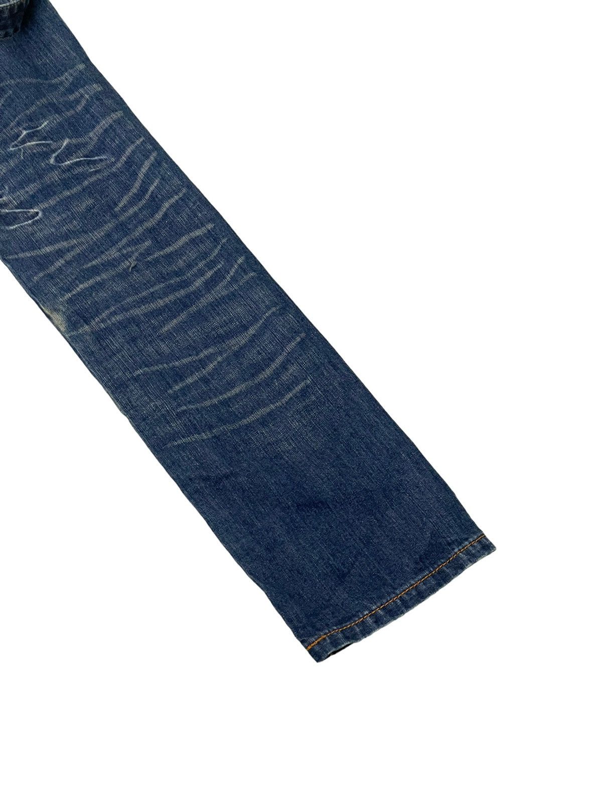 Japanese Brand Suspender Jeans Genoese Distres Low Rise Slim 7🟦5 Size US 28 / EU 44 - 15 Thumbnail