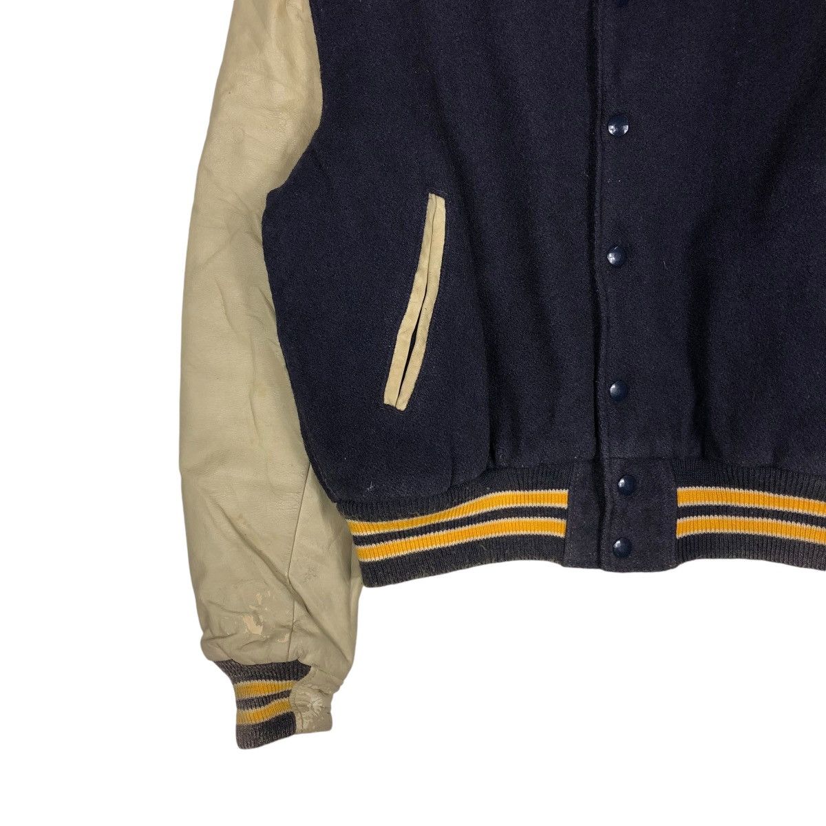 Golden Bear 🔥VINTAGE VARSITY LEATHER JACKET GOLDEN BEAR MADE IN USA Size US L / EU 52-54 / 3 - 6 Thumbnail